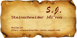 Steinschneider János névjegykártya